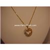 Image 1 : SOLID 14K GOLD DIAMOND HEART PENDANT NECKLACE