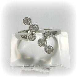 6 Bevel DIAMONDS RING WHITE GOLD Size 7 Bubbles Genuine