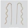 Image 1 : Solid 14K YG Gold THREADER Dangle Earrings 4"