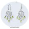 Image 2 : Genuine Peridot Dangle Earrings Sterling Silver