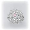 Image 1 : Solid Sterling Silver Ring Genuine Diamonds Pink