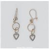 Image 1 : Solid 14K Gold Dangle Hearts Earrings 2 Tone