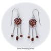 Image 1 : Garnet Dangling Drop Earrings Silver Sterling
