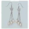 Image 1 : GENUINE PEARL DANGLE DROP Earrings BUTTERFLY New