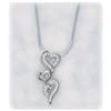 Image 1 : Swarovski Crystal Silver NECKLACE Hearts 3 Sterling