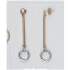 Image 1 : 2" Solid 14K Gold DROP Earrings TWO TONE Pink