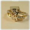 Image 1 : Swirled GOLD GENUINE DIAMOND RING 7.5 Knotted