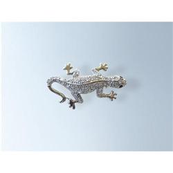 NEW LIZARD PIN BROOCH GOLD SWAROVSKI CRYSTALS