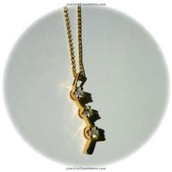 Diamond Pendant Necklace 1/2 Carat .5 Yellow Gold 10K