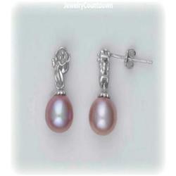 LAVENDER PEARL Earrings DANGLE REAL! NEW! DROP