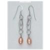 Image 1 : New 2" Genuine Pearl Earrings Dangle Drop PINK