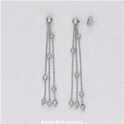 2" Solid 14K Gold DANGLING Drop Earrings WG New