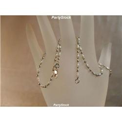 SOLID 14K WHITE GOLD 18" Fancy Bead Necklace Chain