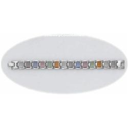 Stainless Steel Magnetic Bracelet Colorful Stones