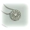 Diamond Pendant Necklace 14K White Gold Circle