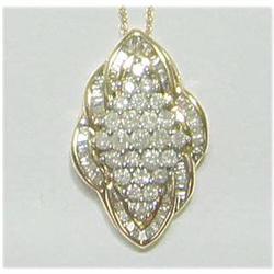 1 Carat Diamond Pendant Necklace 14K Gold NEW