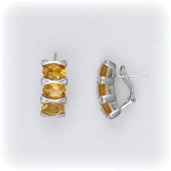 Genuine Citrine Earrings BIG POSTS STUDS Silver