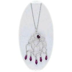 Solid Sterling Silver Necklace Amethyst Pagliei