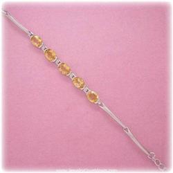 Citrine Tennis Bracelet Sterling Silver SOLID