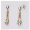 Image 1 : New 1" Solid 14K Gold Dangle Drop Earrings YG