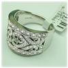 Image 3 : HEART GENUINE Diamond Ring 14K White Gold BIG