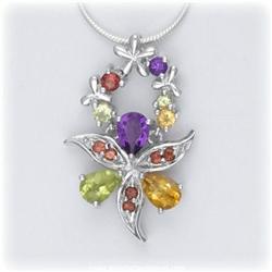 REAL Citrine Amethyst Peridot Garnet Necklace