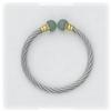 Stainless Steel Magnetic Jade Bracelet 2 Tone