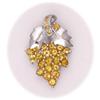 Grapevine Grapes Citrine Necklace Pendant Silver