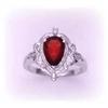 Image 1 : Solid Sterling Silver Ring Garnet Diamonds 7