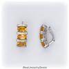 BIG! Citrine POST Earrings Sterling Silver NEW!