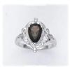 Marquise Sterling Silver Ring Smoky Quartz Diamonds 6 7 8 9 10 11
