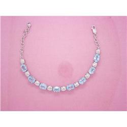 Sterling Silver Genuine Blue Topaz Bracelet NEW