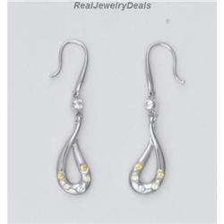 Swarovski Crystal Silver Dangle Drop Earrings Solid NEW