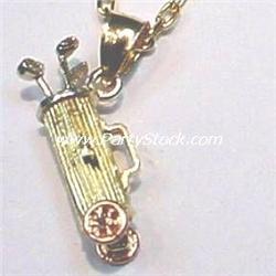 SOLID 14K GOLD GOLF BAG 18 INCH NECKLACE JEWELRY