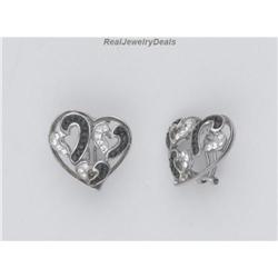 Swarovski Crystals Silver Earrings Hearts Solid NEW