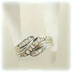 WHITE GOLD I LOVE YOU GENUINE DIAMOND RING New