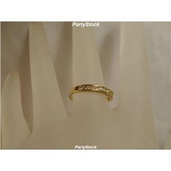 14K Gold GENUINE INLAID DIAMOND RING BAND 6 Sz.