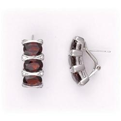 Genuine Garnet Earrings BIG POSTS STUDS Silver