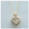 Image 2 : 14K YELLOW GOLD DIAMOND HEART NECKLACE 18" NEW