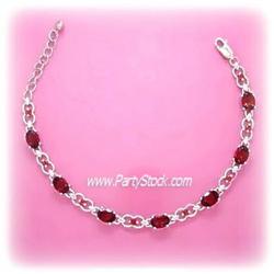 Genuine Garnet Bracelet Solid Sterling Silver