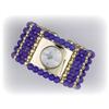 Image 1 : Genuine Tanzanite Bangle Watch Simulated Diamond NEW