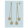 Image 1 : 3" Solid 14K Gold Dangle Butterfly Earrings YG