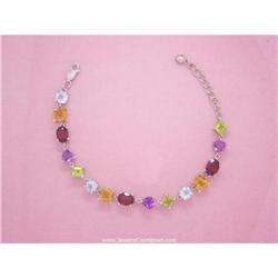 Sterling Silver Genuine Amethyst Bracelet NEW