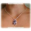 Image 3 : Amethyst Necklace Charm Sterling Silver SOLID