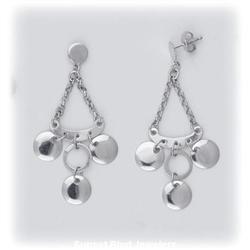 Solid 14K White Gold Belly Dancer Earrings 2"