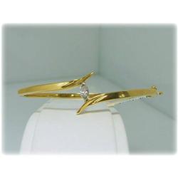 10K Yellow Gold Bangle Bracelet Real Diamond