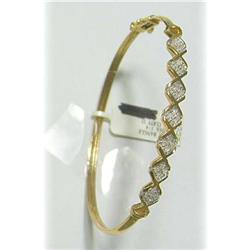 Bangle Bracelet Genuine Diamond Yellow Gold 10K