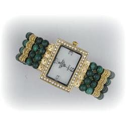 Genuine Jade Bangle Watch Simulated Diamond NEW