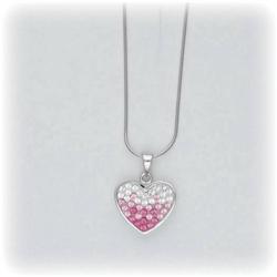 Swarovski Crystal Silver Heart Necklace Sterling BIG