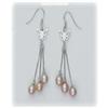Image 1 : LAVENDER PINK PEARL Dangle Earrings DROP NEW REAL